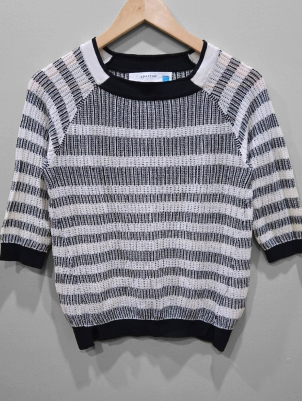 Sparrow Lightweight Open Knit Striped Sweater Size Small Anthropologie Woven